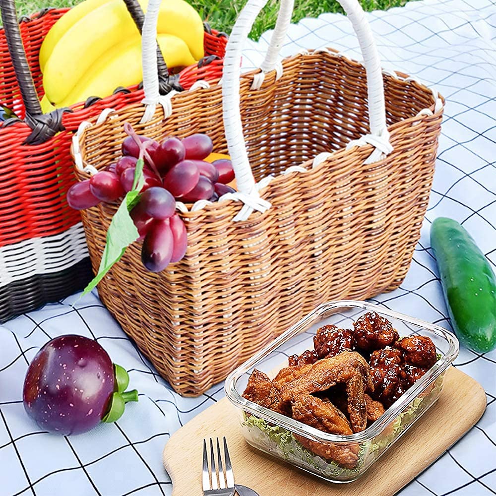 G2J BROTHERS 3 Piece Glass Meal Prep Containers, Food Storage Lunch Containers With Lids, Microwave, Oven, Freezer And Dishwashe